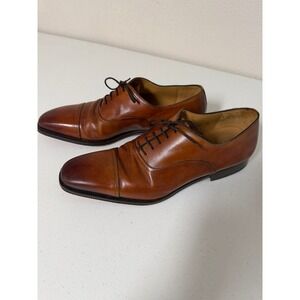 Magnanni Mens Cognac Leather Cap Toe Oxford Dress Shoes 18437 Size 14 M Spain